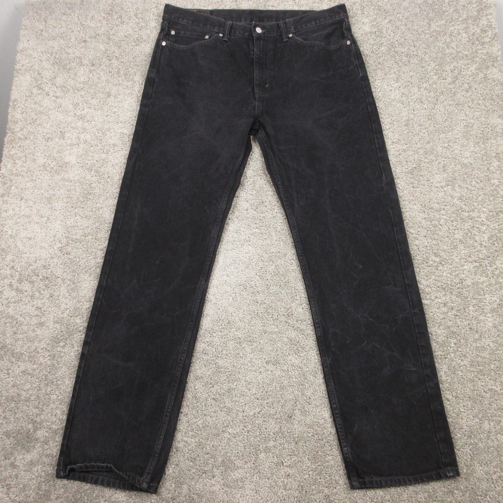 Levis Jeans Mens 38x34 Black 505‎ Regular Straight Zip Fly Cotton Denim Pants